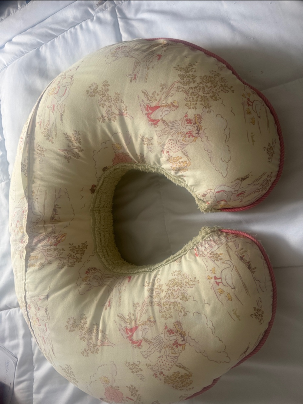 Boppy Nursing Pillow in Cream with Pink Trim and Pastel Print